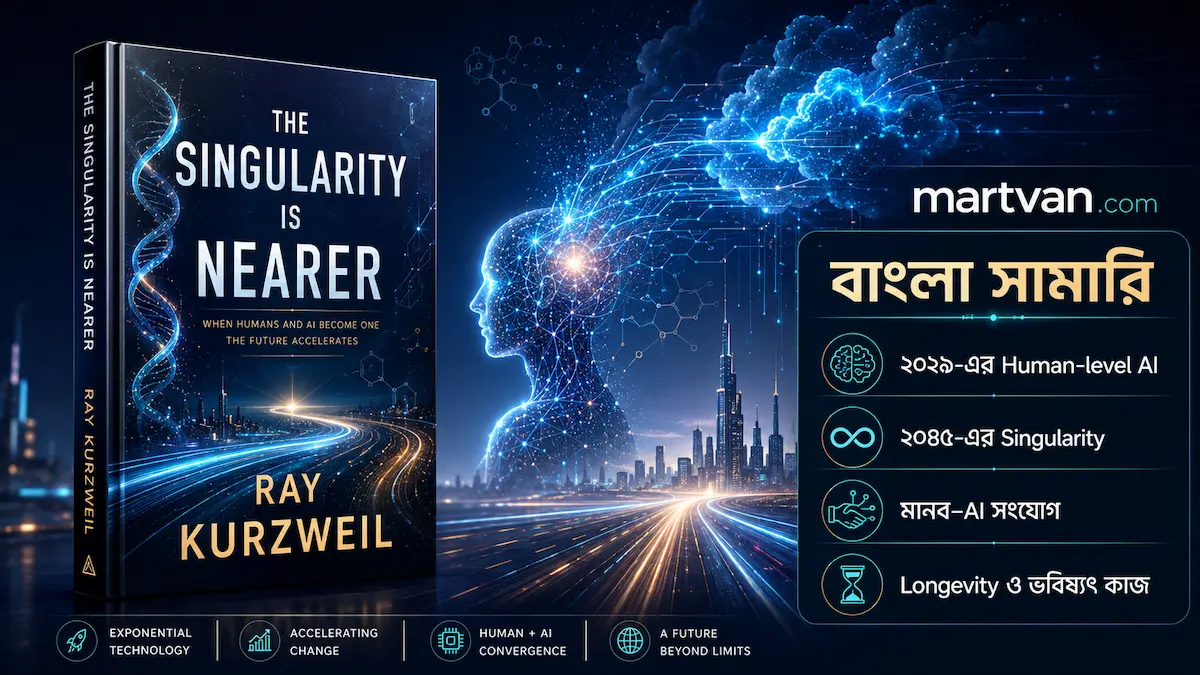 The Singularity Is Nearer বাংলা সামারি—Ray Kurzweil-এর AI, ২০৪৫ singularity ও মানব–AI সংযোগ